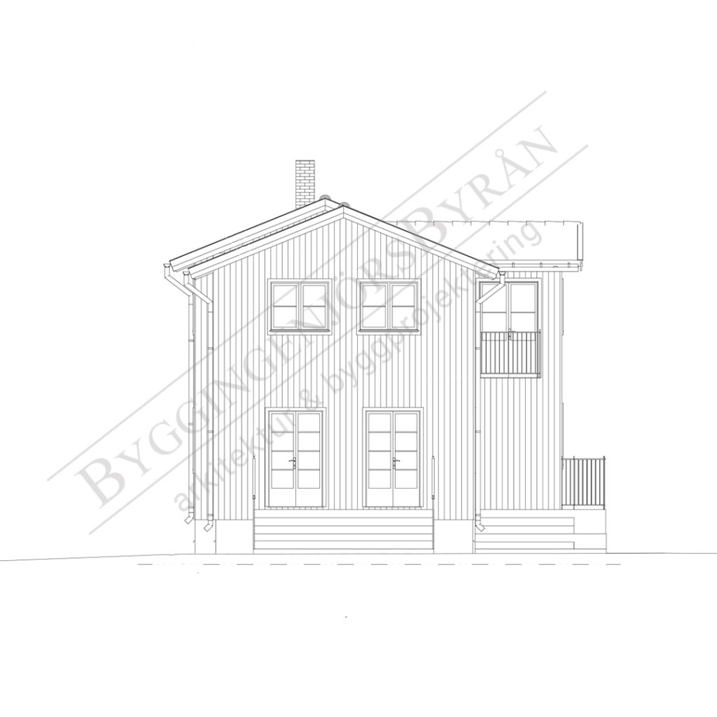 Villa 6854 fasadritning