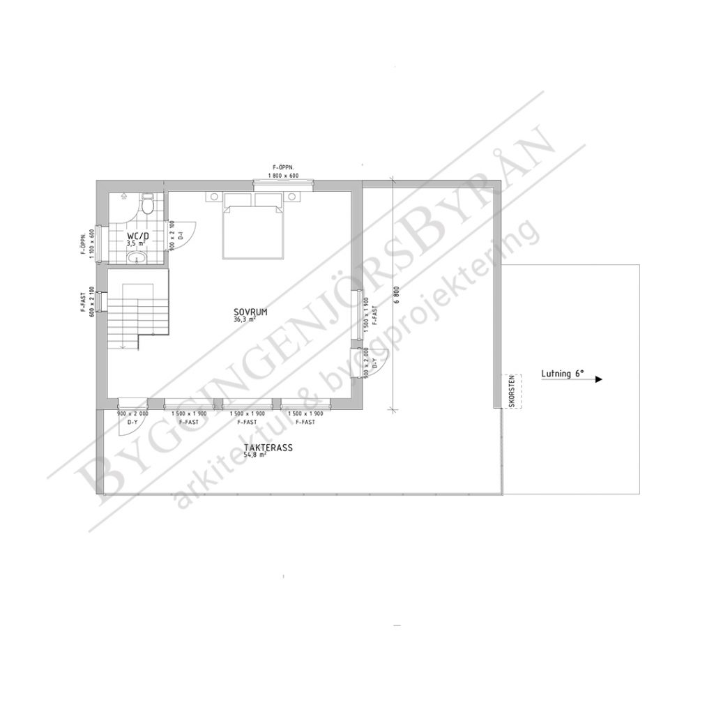 Villa 10056 planritning övervåning