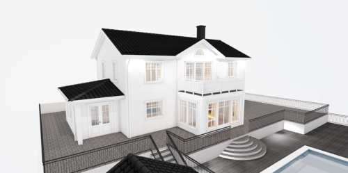 Husmodell 2098 - Utvändig vy 2