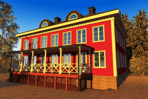 Husmodell 351 - Baksida mot Sydost 2