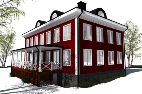 Husmodell 351 - Baksida mot Sydost