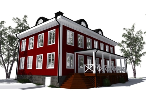 Husmodell 351 - Baksida mot Sydväst