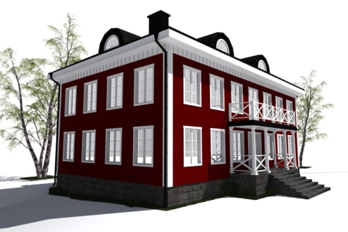 Husmodell 351 - Framsida mot Nordost