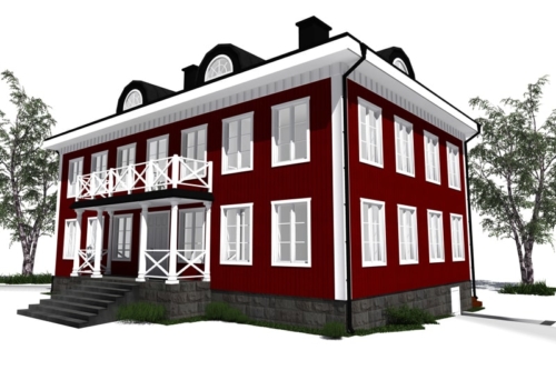 Husmodell 351 - Framsida mot Nordväst