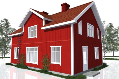 Husmodell 404 - Baksida mot Nordväst