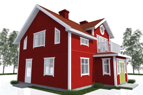 Husmodell 404 - Framsida mot Sydväst