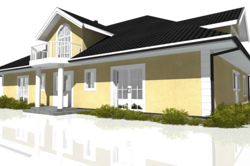 Husmodell 582 - Framsida mot Sydost