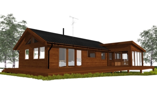 Husmodell 632 - Baksida mot Väster