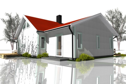 Husmodell 703 - Baksida mot Söder