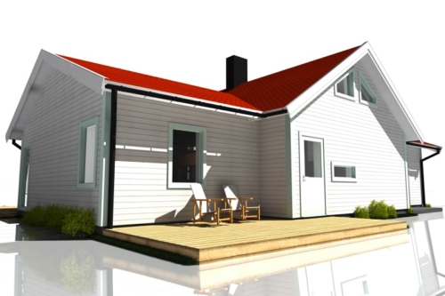 Husmodell 703 - Baksida mot Väster