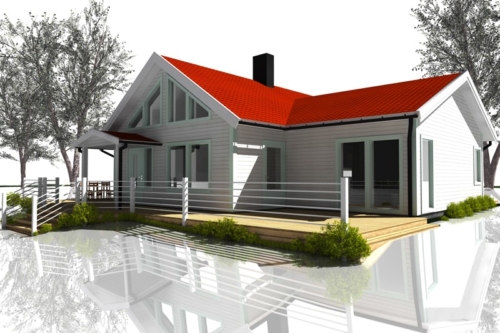 Husmodell 703 - Framsida mot Norr 2