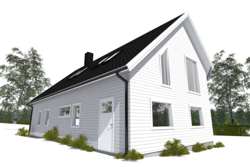 Husmodell 986 - Baksida mot Nordost