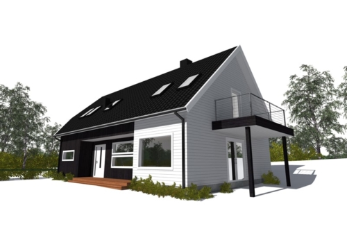 Husmodell 986 - Framsida mot Sydväst